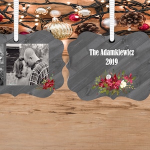 DIGITAL FILE Grey Shiplap Christmas Picture Frame Benelux with front and back design  Ornament Sublimation