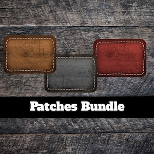 DIGITAL FILE Faux Leather Rectangle Patch Bundle Digital Design for Sublimation