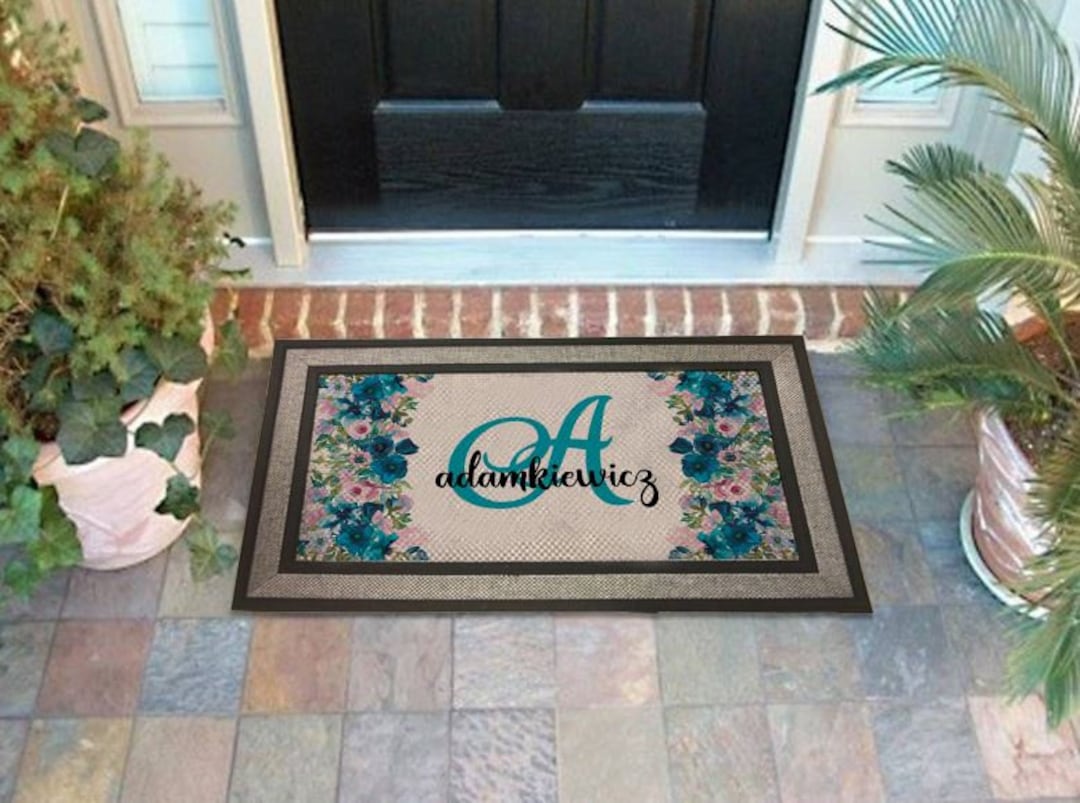 DIGITAL FILE Pretty in Teal Door Mat Digital Design for Sublimation Etsy