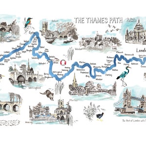 The Thames Path Henley A4 Druck (297mm breit)