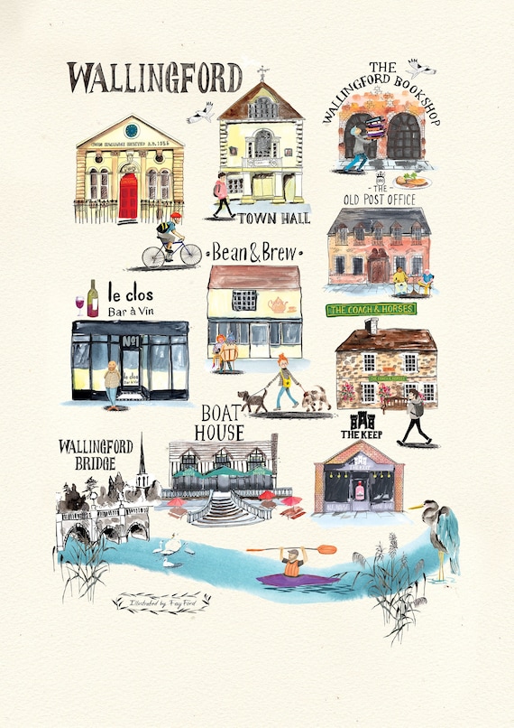 Wallingford Town Print Etsy