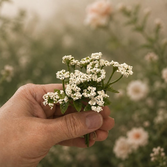 Dollhouse Miniature Flowers, Tiny White Floral Bundle, Mini Bouquet