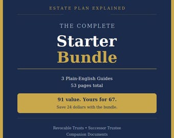 Nachlassplanung Bundle PDF, Widerrufbarer Treuhandratgeber, Nachfolgetreuhänder, Begleitpapiere