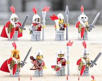 8PCS Red Lion Knight Minifigures Toys Action figures Building Toys