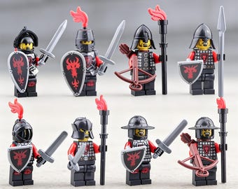 8PCS Red Dragon Knight Minifigures Toys Action figures Building Toys