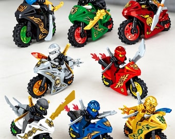 8PCS Ninjago Motorcycle Minifigures Toys Action figures Building Toys