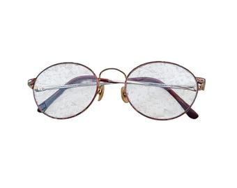 Okulary przeciwsłoneczne Laura Ashley, oprawki metalowe, okrągłe, złote, lata 80., Włochy