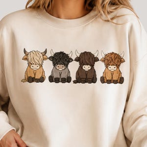 Schotse hooglandkoe PNG, schattige koe PNG voor shirts, herfstkoe sublimatieontwerp, herfst westerse koe DTF printbaar, digitale download