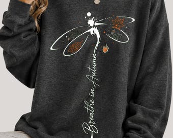Fall PNG Design, Autumn Shirt Design, Fall Sublimation PNG, Cozy Autumn Dragonfly, Fall Leaves Digital Download