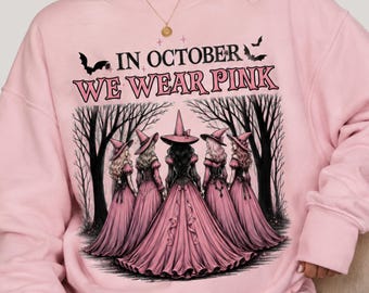 Halloween Witch PNG, Pink Spooky Season Design, October Witch Shirt PNG, Witchy Halloween Sublimation, DTF Printable