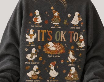 Printable Fall Design PNG, Autumn Goose PNG, Cozy Fall Shirt Design, Cute Goose Sublimation, Mug & DTF Digital Download