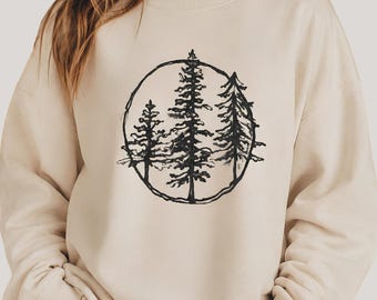 Fall Printable PNG, Rustic Pine Tree Forest, Autumn Sublimation Design, Woodland Shirt Digital Download