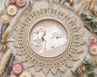 Crochet Lace Frame Pattern PDF | Boho Wall Hanging Croche Tutorial | Vintage Floral Hoop Decor | Amigurumi Home Decor Pattern .