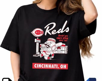 Vintage Cincinnati Baseball PNG SVG | Retro Cincy Sports Design | Baseball Mascot Sublimation File | Digital Download