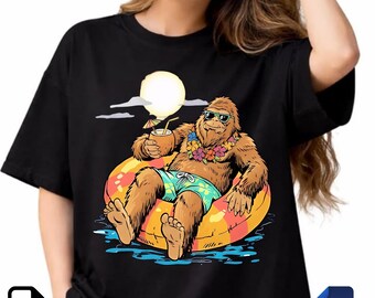 Funny Bigfoot Beach PNG SVG | Sasquatch Summer Vacation Design | Tropical Meme Sublimation File | Digital Download