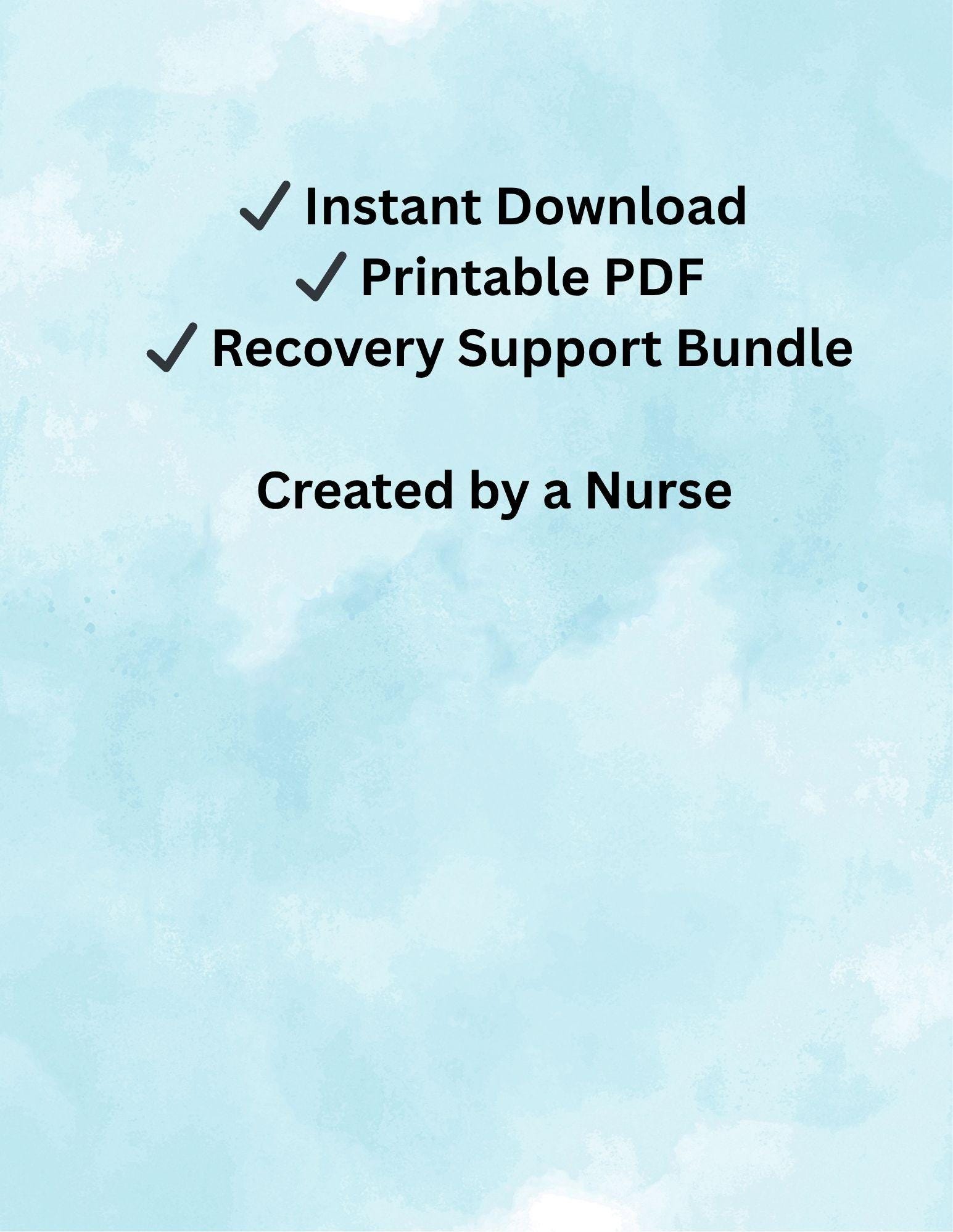Post Surgery Recovery Chart Surgical Recovery Quick Sheets Bundle | Post Surgery Recovery Printable ...