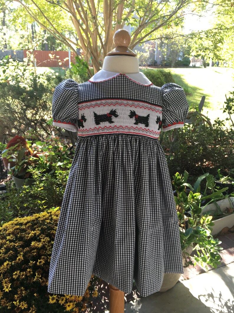 Girls Black Seer Sucker Front Yoke Dress