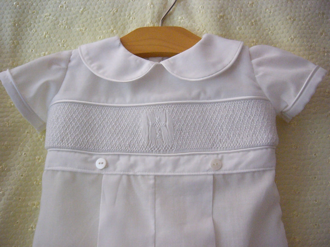 Boys Heirloom Christening / Dedication Romper - Etsy