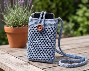 Beginner Crochet Phone Bag Pattern | Easy Crossbody Mobile Pouch (PDF Download)