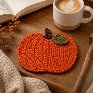 pumpkin mug rug, fall mug rug pattern, crochet mug rug, pumpkin coaster, fall crochet pdf, autumn crochet, crochet pattern pdf, thanksgiving decor, fall table decor, pumpkin crochet, seasonal mug rug, crochet coaster, ribbed pumpkin