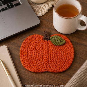 pumpkin mug rug, fall mug rug pattern, crochet mug rug, pumpkin coaster, fall crochet pdf, autumn crochet, crochet pattern pdf, thanksgiving decor, fall table decor, pumpkin crochet, seasonal mug rug, crochet coaster, ribbed pumpkin