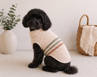 Crochet Dog Sweater Pattern PDF | Striped Pet Jumper | instant download