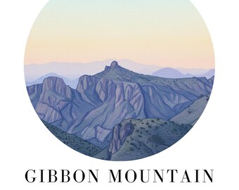 Gibbon Mountain Poster, Adventure Travel Wall Art, Tucson AZ Print, Mount Lemmon Wall Art Decor