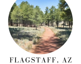 Flagstaff Arizona Poster, Coconino National Forest Print, Northern AZ Wall Art, Wilderness Landscape Decor