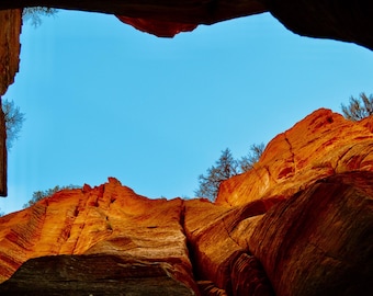 Red Hollow Slot Canyon 4K Digital Wallpaper Pack | Moody Desert Landscape Desktop & Smart TV Background | Southwest Nature Digital Download