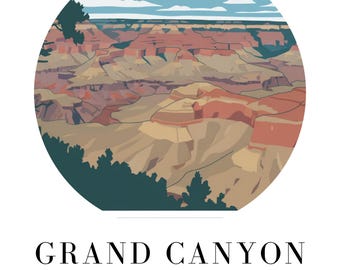 Grand Canyon Minimalist Poster, Grand Canyon National Park Poster, Wall Art and Decor