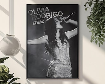 Póster atemporal del álbum GUTS de Olivia Rodrigo / Arte de pared esencial para la decoración de dormitorios / Lámina de icono de la música pop de moda / Estética emocional de la Generación Z para el dormitorio