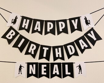 Fortnite Birthday Banner Etsy - llama gaming party birthday banner with name flossing