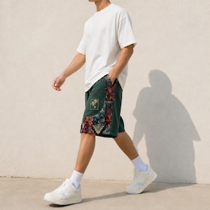 Herrshorts med bohemiskt lapptäcke, tribalmönster, avslappnad passform för stranden bild 11