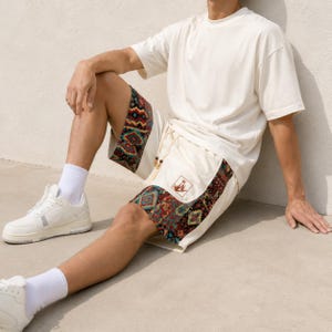 Herrshorts med bohemiskt lapptäcke, tribalmönster, avslappnad passform för stranden bild 15