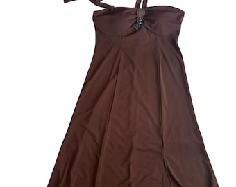 Asymmetrical Y2K halter Bisou Bisou dress