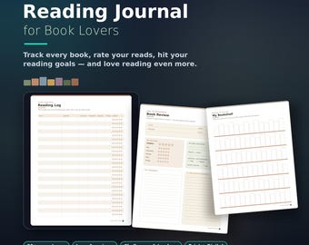 Reading Journal for Book Lovers | Track, Log, Review (Printable + Digital)