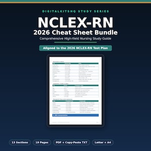 NCLEX-RN 2026 spiekbriefjebundel | Studiegids verpleegkunde (pdf-download)