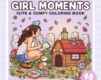 Girl Moments Vol 3 Coloring Book Printable, Y2K Nostalgia Coloring Pages PDF, Cozy Digital Download, Instant Download Adults Teens Gift
