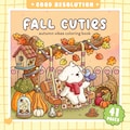 Fall Cuties Coloring Book \/ 40 Cozy Autumn Pages, Cute Animal Friends, Pumpkin Patch Vibes, Adults & Teens, Printable PDF, Instant Download product logo