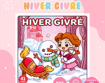 Frosted Winter – Winter Coloring Book for Adults, Teens & Kids, Cozy Winter Scenes, 39 Printable PDF Pages, Instant Digital Download