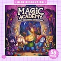 Magic Academy Coloring Book \/ 40 Cute Pages, Witches, Wizards and Magical Creatures, Spellbook Adventure, Printable PDF, Instant Download