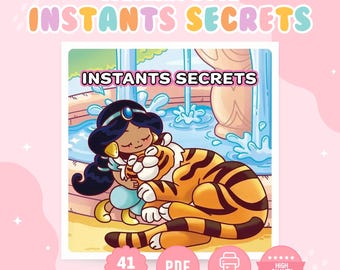 Cozy Colo Disney - Instants Secrets, Coloring Book Printable PDF, Cozy Coloring Pages, Family Coloring Book, 39 Pages, Instant Download