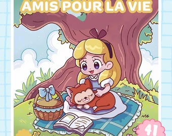 Amis Pour La Vie Coloring Book, 39 Cozy Pages, Cute Cartoon Friends, Adventures & Sweet Moments, Printable PDF, Instant Download