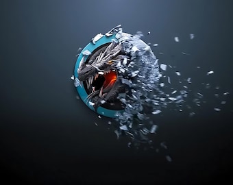 Plantilla de After Effects para revelar un logotipo fracturado realista en 3D / Animación de introducción con efecto de rotura