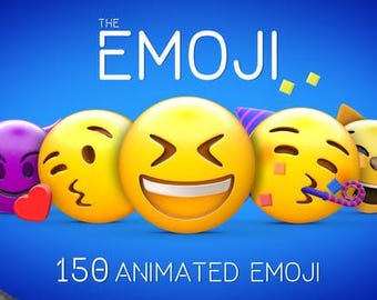 150 vídeos animados en bucle con emojis / Archivos MOV con fondo transparente