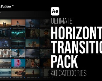 700 preajustes de transiciones para After Effects / Zoom de cámara, rebote, estiramiento, efecto glitch, tinta, división