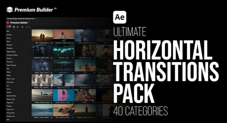 700 Transitions Preset Script for After Effects | Camera Zoom Bounce ...
