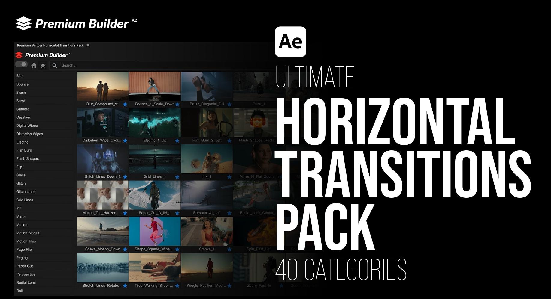 700 Transitions Preset Script for After Effects | Camera Zoom Bounce ...