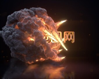 Plantilla de After Effects para revelar un logotipo con texto de humo de fuego / Introducción con animación de envoltura de llamas