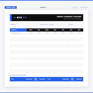 Gym Workout Tracker Printable PDF | Weekly Fitness Journal | Weight Training Log | A4 US Letter Digital Download image 1